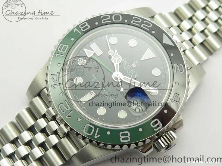 Best AAA Replica Sites GMT-Master Bezel Ceramic Black BPF Bracelet on Green Jubilee 126710 3347 SS Dial A II UrbanChic Black BLRO SS 1225